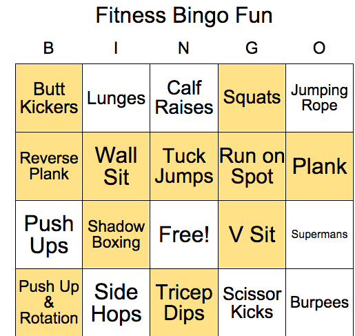 Fitness Bingo Fun - The P.E Geek